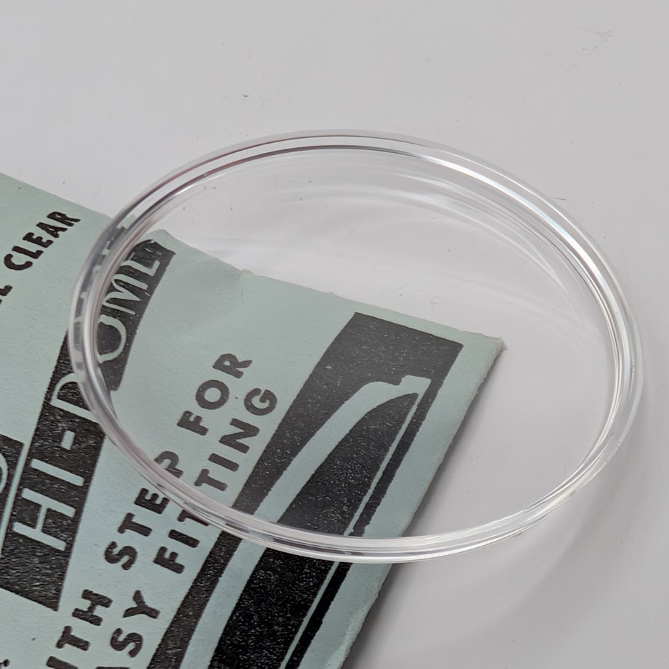33.9mm Acrylic Watch Crystal GS Flexo Hi-Dome Stepped Edge Clear PHD33 1/2