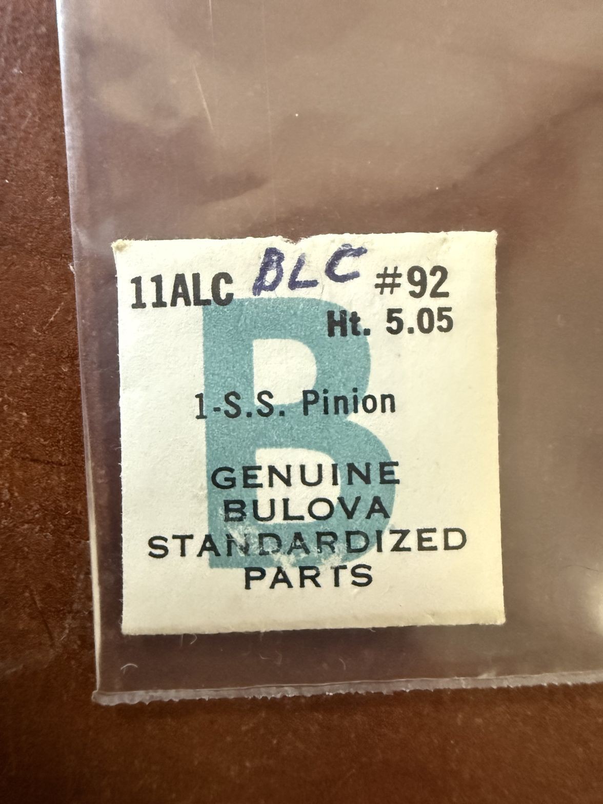 Bulova 11ALC S.S. Pinion #92 NOS Genuine Vintage Watch Part New Old Stock