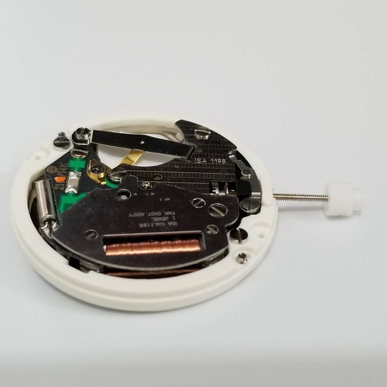 White/Gold 3 Hands Quartz Watch Movement With Battery For Swiss ISA 1198 Watch