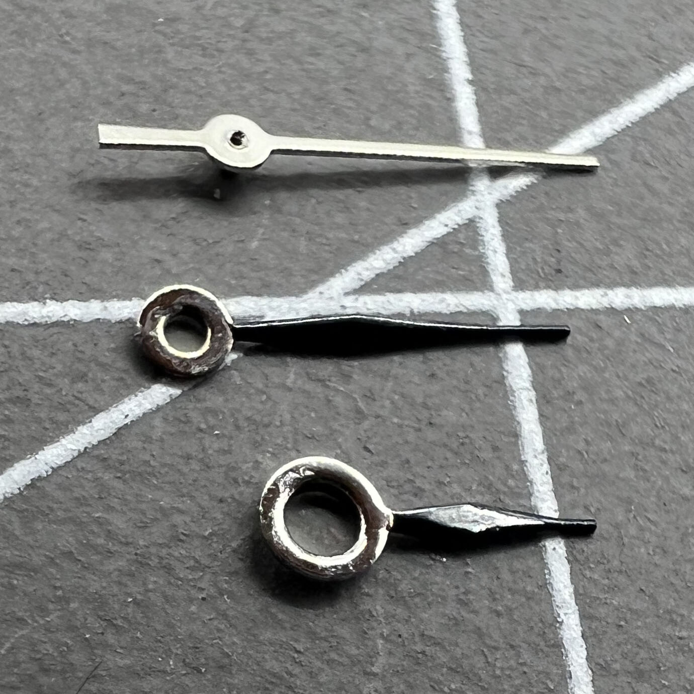 6.5mm No Lume Polished Black Tip Watch Hands for Miyota 1L12 Quartz Movement