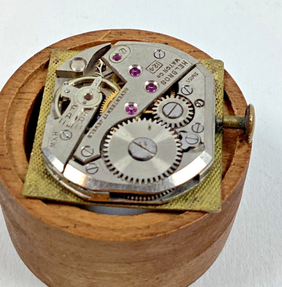 Vintage Helbros Tank 17 Jewel ETA1220 Swiss Movement Runs Spare Part Repair READ