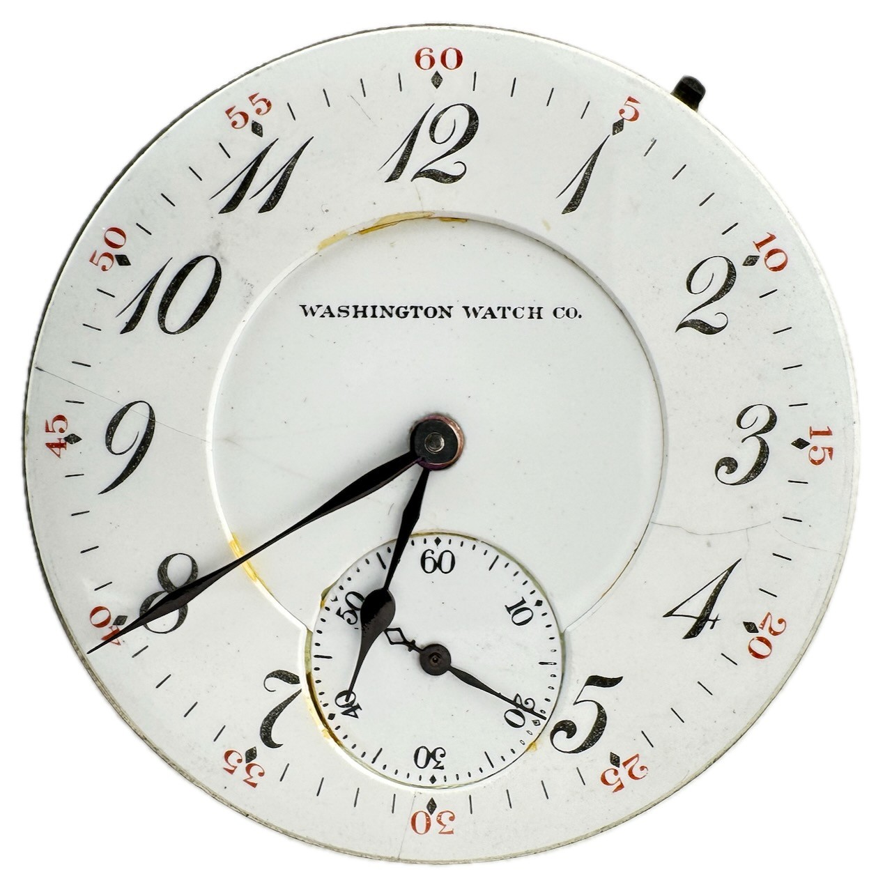 Antique 16s Washington 21 Jewel Railroad Pocket Watch Movement Army & Navy 806