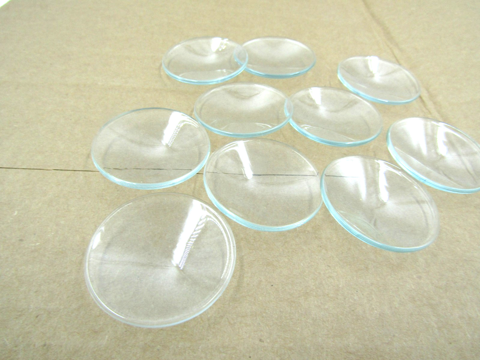 Vintage Fire Polished Edge 1 1/2″ Chemical Watch Glass Boxes/ 10 Pieces #82-690
