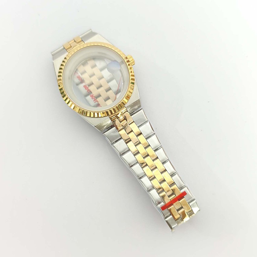 39.5MM Steel Watch Case Strap Magnifying Sapphire Glass For NH35/NH36 Movement