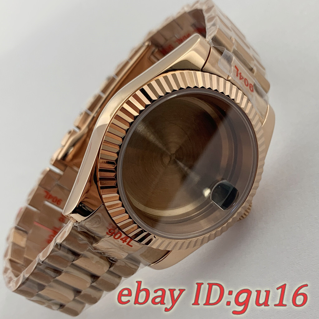 36mm/40mm NH35 NH36 Miyota8215 ETA2836/2824 rose gold Watch Case President Strap