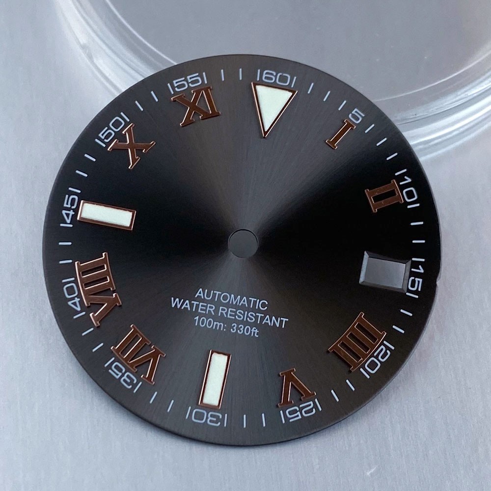 29mm Retro Watch Dial Date Roman Marks Fit NH35 Miyota8215 DG2813 ETA2824 PT5000