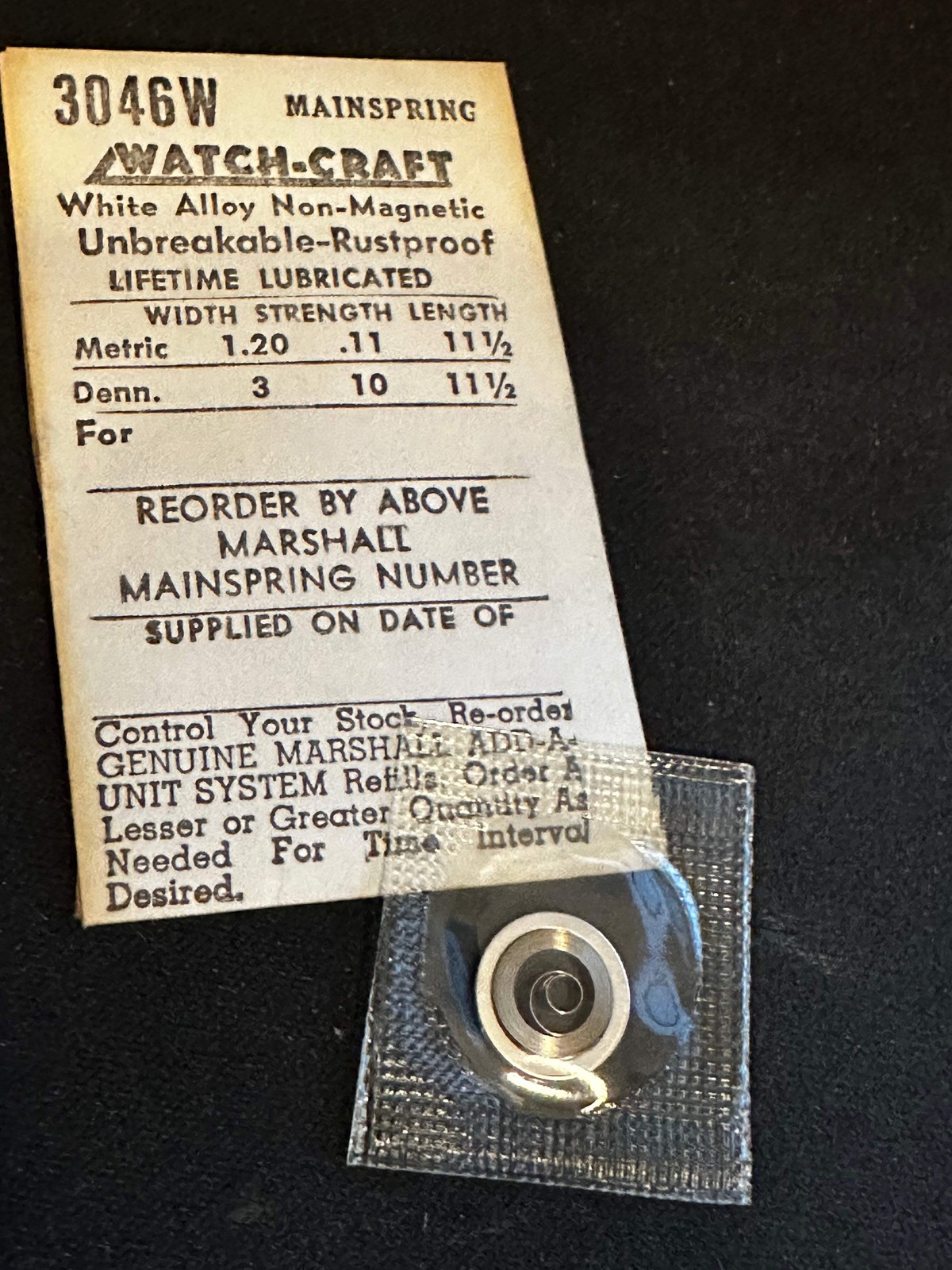 WATCH-CRAFT Mainspring 3046W for Vulcain caliber 65 Chronograph & variants – All