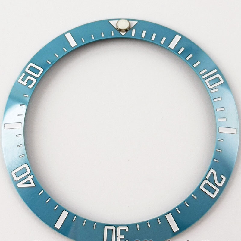 Sky Blue Slope Ceramic Bezel Insert 38mm*30.6mm High quality fit 40mm NH35 Watch