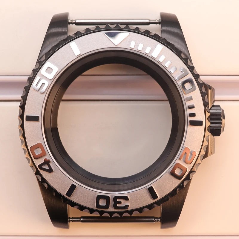 40mm Watch Case Sapphire Yacht Bezel For nh35 nh34 NH36 NH38 Eta2824 Miyota 8215