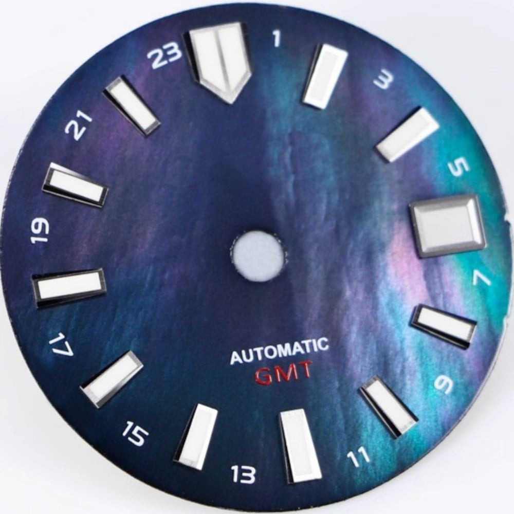Dark Blue 28.5mm MOP Modified Seashell Watch Dial for NH34 GMT Movement