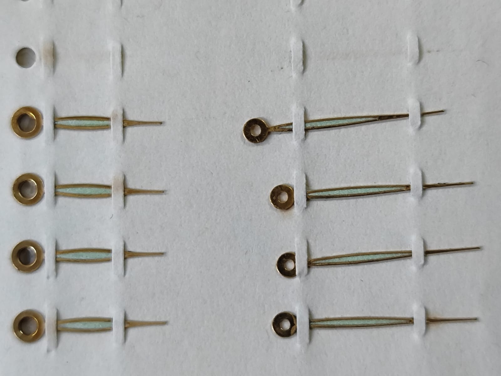 Vintage ETA 900 Movment wind Part Lot Set hands Gold /Green Swiss Original NOS
