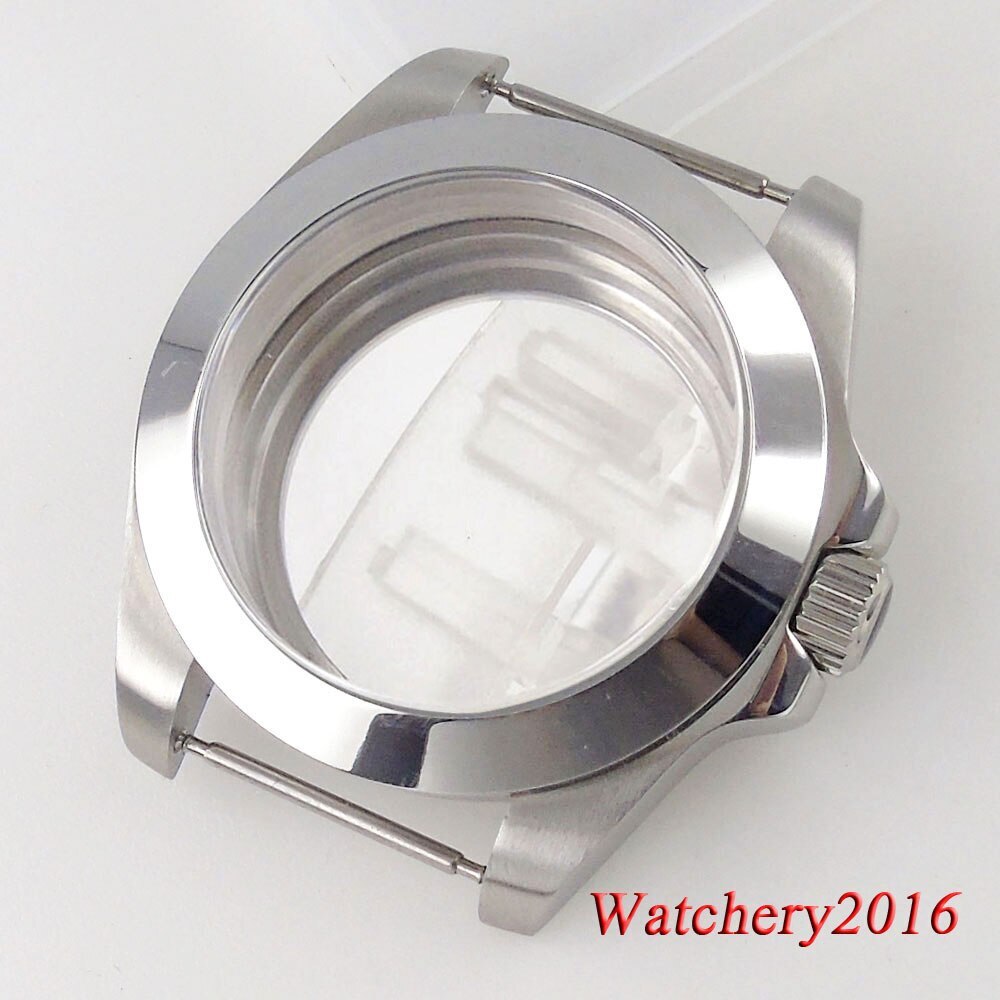 Stainless Steel Silver 39mm Sapphire Glass Watch Case Fit NH35 NH36 NH34 2824
