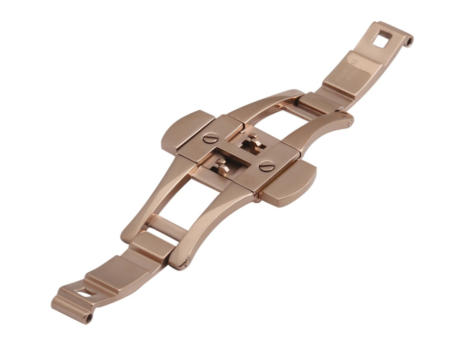 For AR5905 EMPORIO ARMANI Steel Rose Gold 22mm Clasp Buckle Watch Strap Band