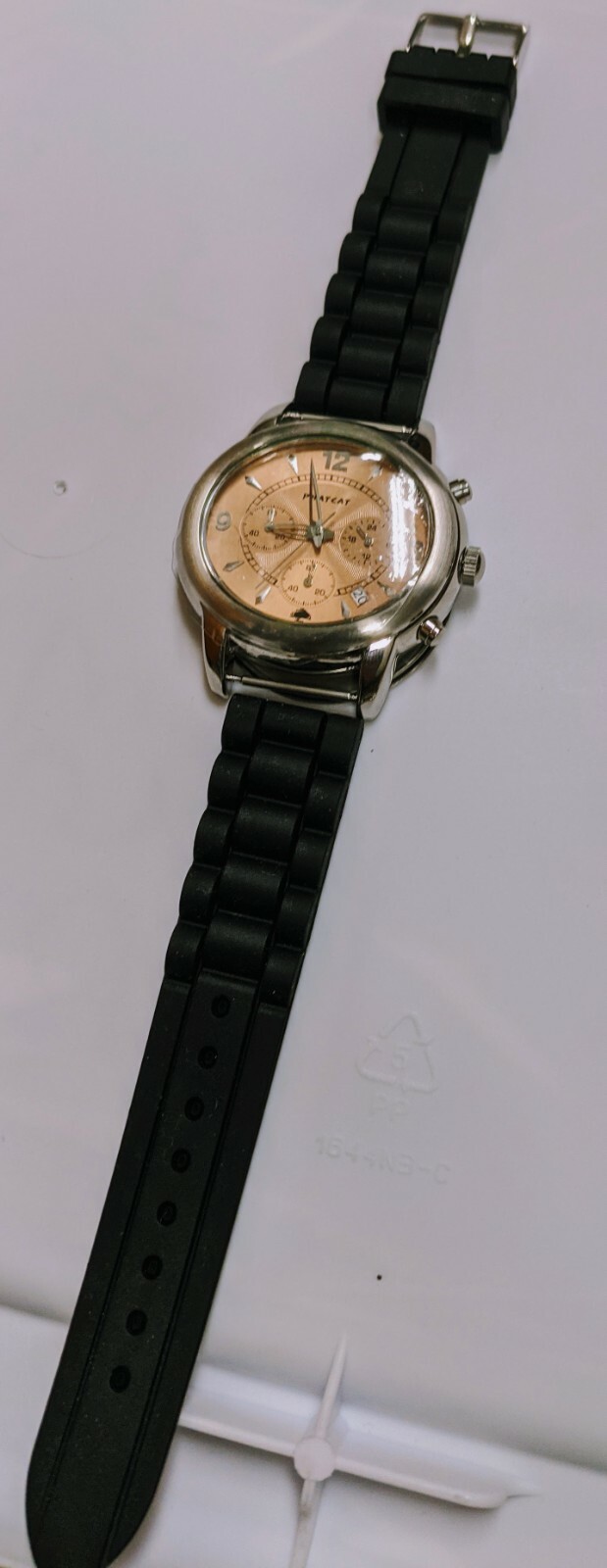 NEW VD53 Chrono Movement, with S/S case, dial, hands, date, black band PHATCAT