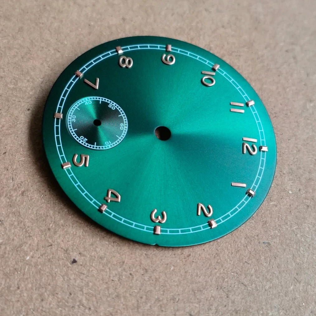 37mm green dial Rose gold number Thickness 0.4mm for ETA6498 ST3621 movement