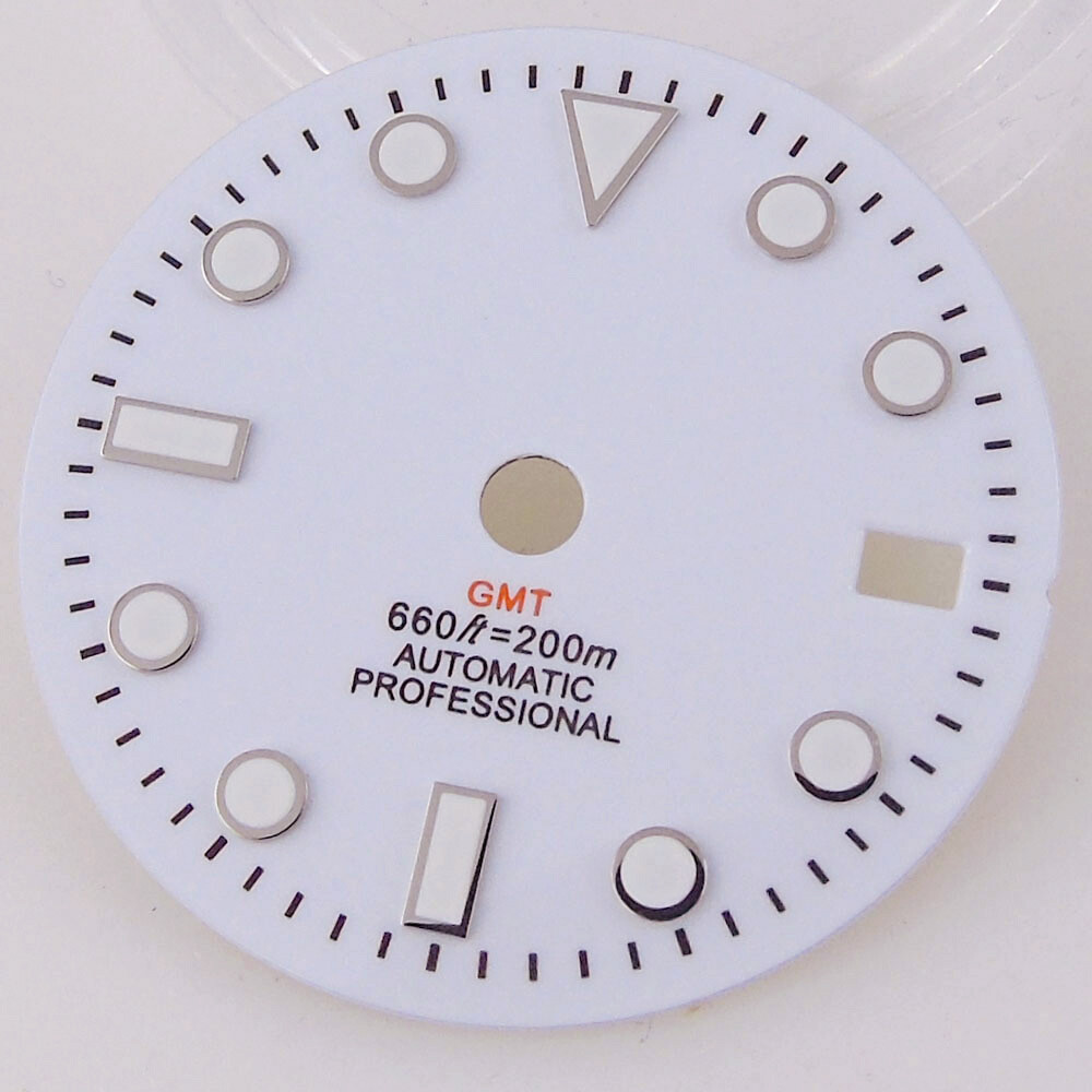 29MM GMT Black White Dial Luminous Dial For NH34A watch accessories repair tool