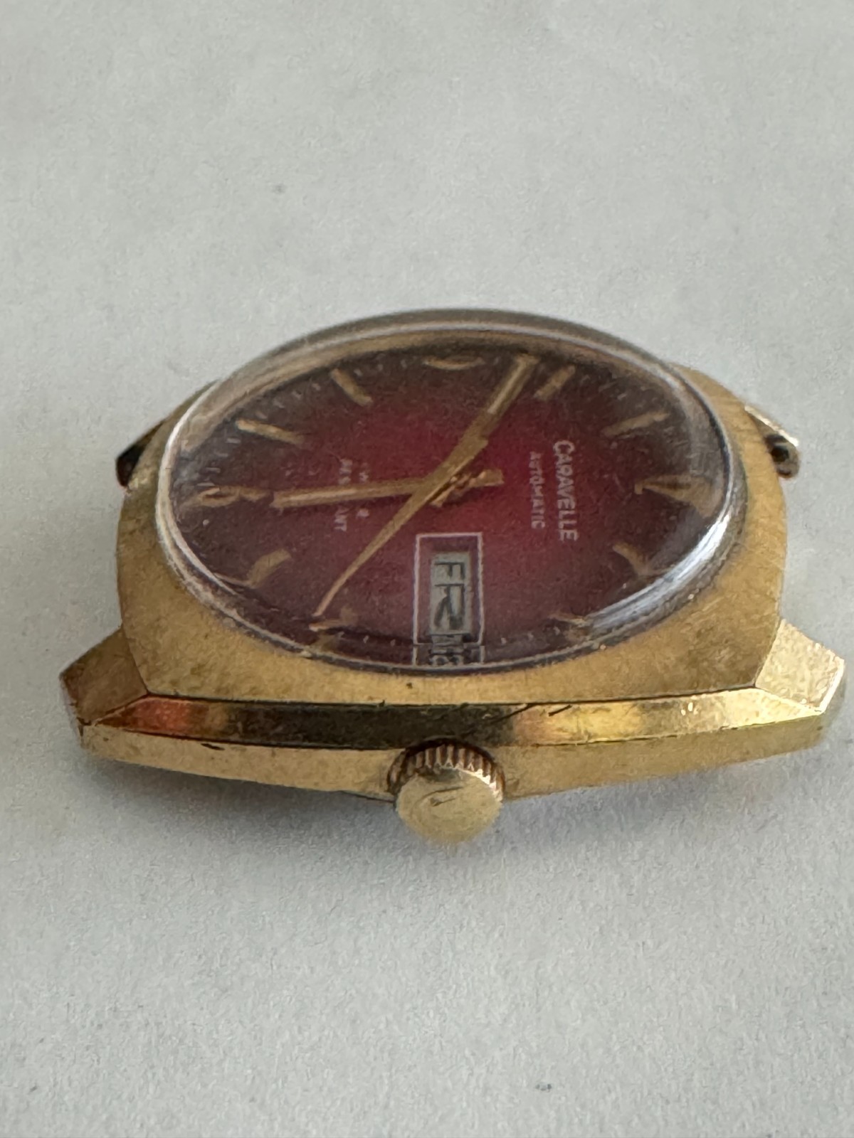 VINTAGE MENS AUTOMATIC BULOVA CARAVELLE WRISTWATCH MOVEMENT W/CASE CAL. 11