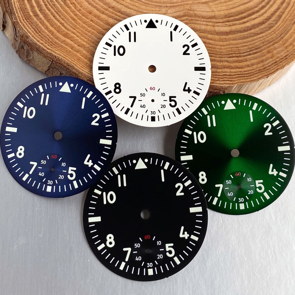 42mm Vintage Pilot Watch Case 37mm Lume Dial Hands Fit ETA6498 ST3621 Mod Parts