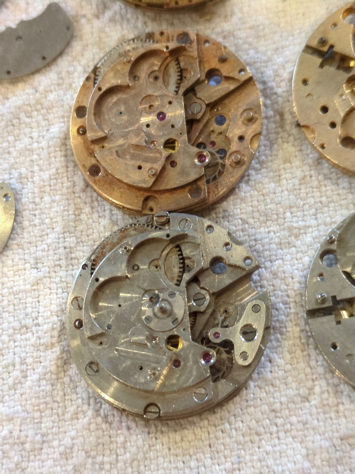 Lot Of 21 Assorted USA DRP Vintage Watch Movement Parts For Repair. See Pictures