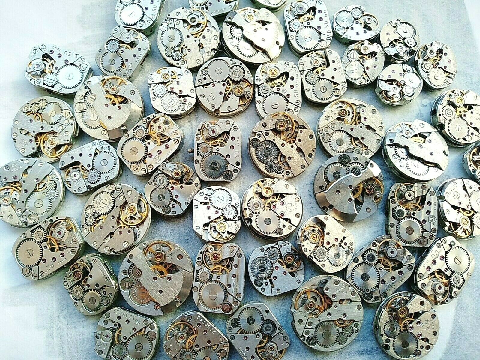 Vintage Watch Mechanisms Steampunk Art set 40 pc.