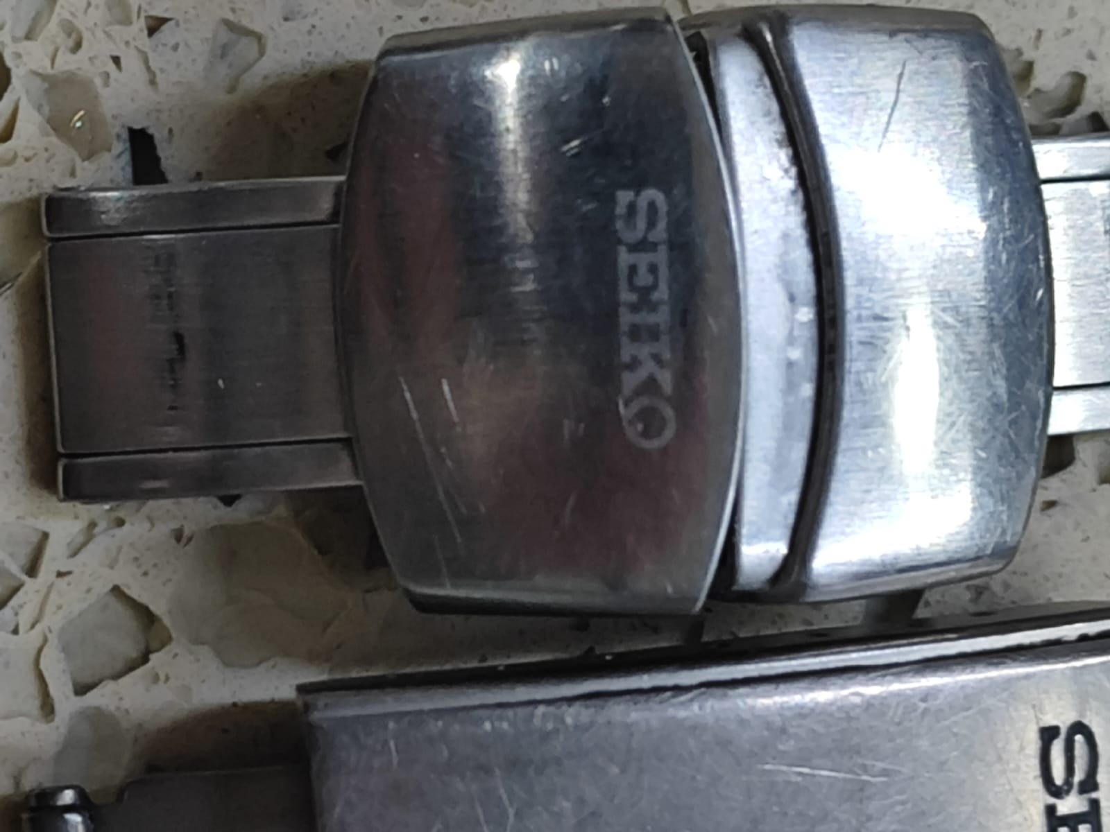 Vintage SEIKO Part Lot Buckel Steel & Titanium for band 18 MM japan Original