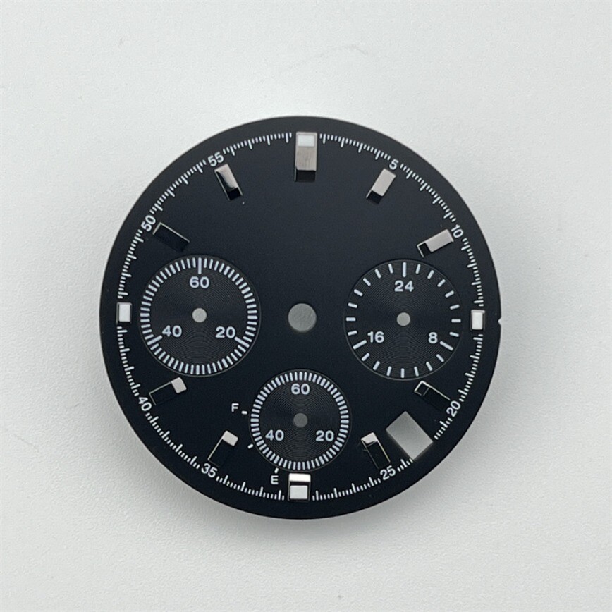 VK63 Dial White Blue Green Luminous Dial 29.5mm Fits VK63 Movement