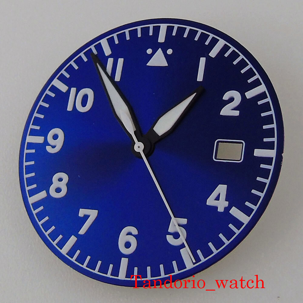 33.6mm Luminous Watch Dial Hands Watch Parts With Date Window For NH35 Movement