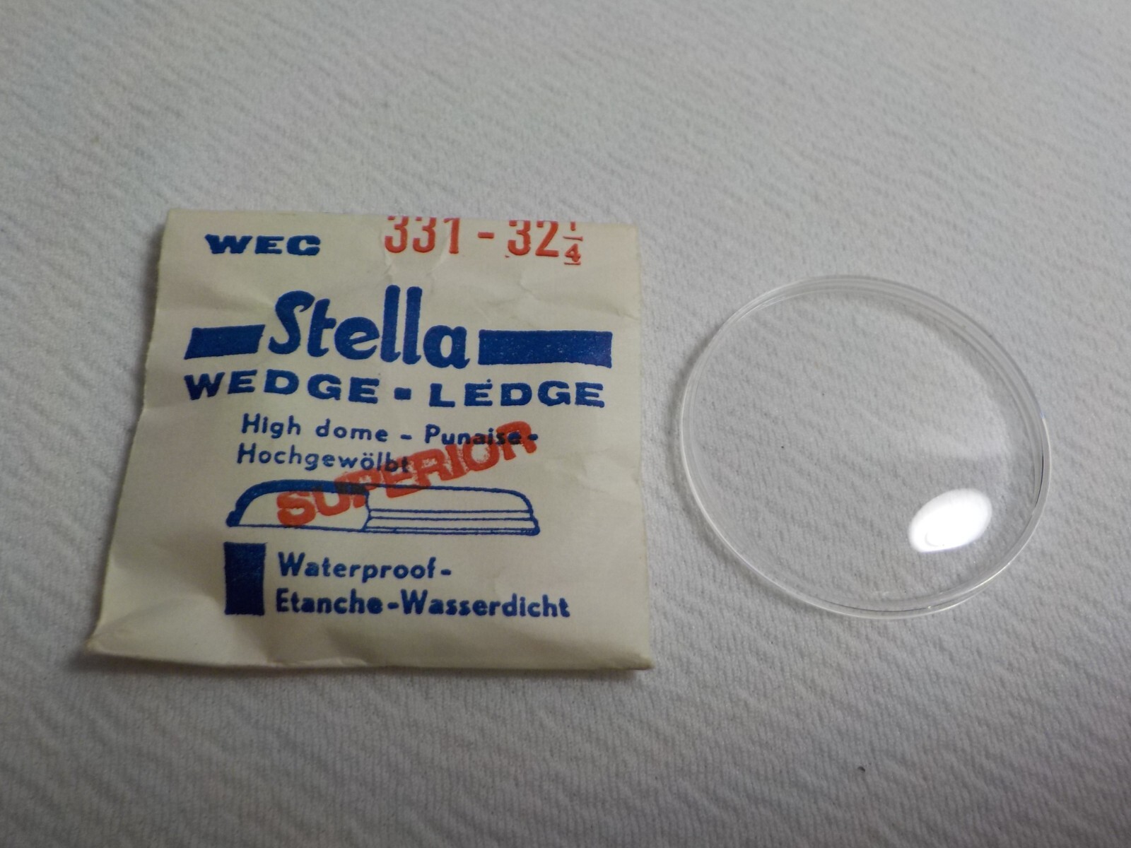 STELLA ROUND WATCH CRYSTAL WATCHMAKER REPLACEMENT PART 331 32 1/4 WEC #205
