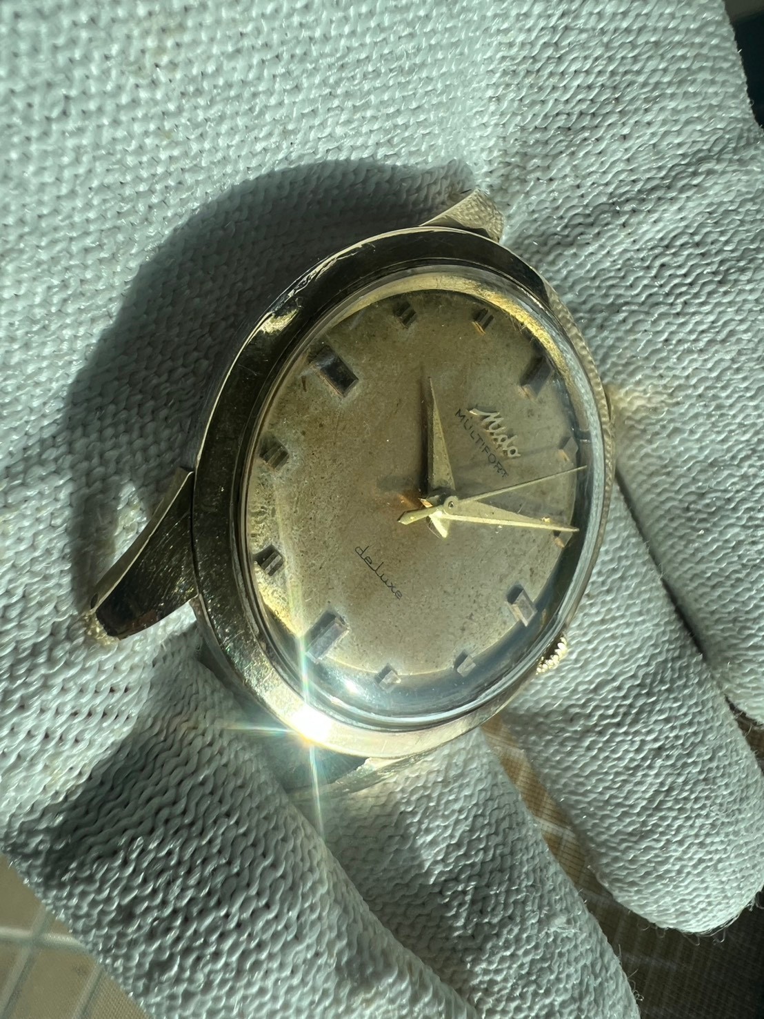 92. Mido Multifort Deluxe 35.5mm running gold cap sell as part cal 1200 C
