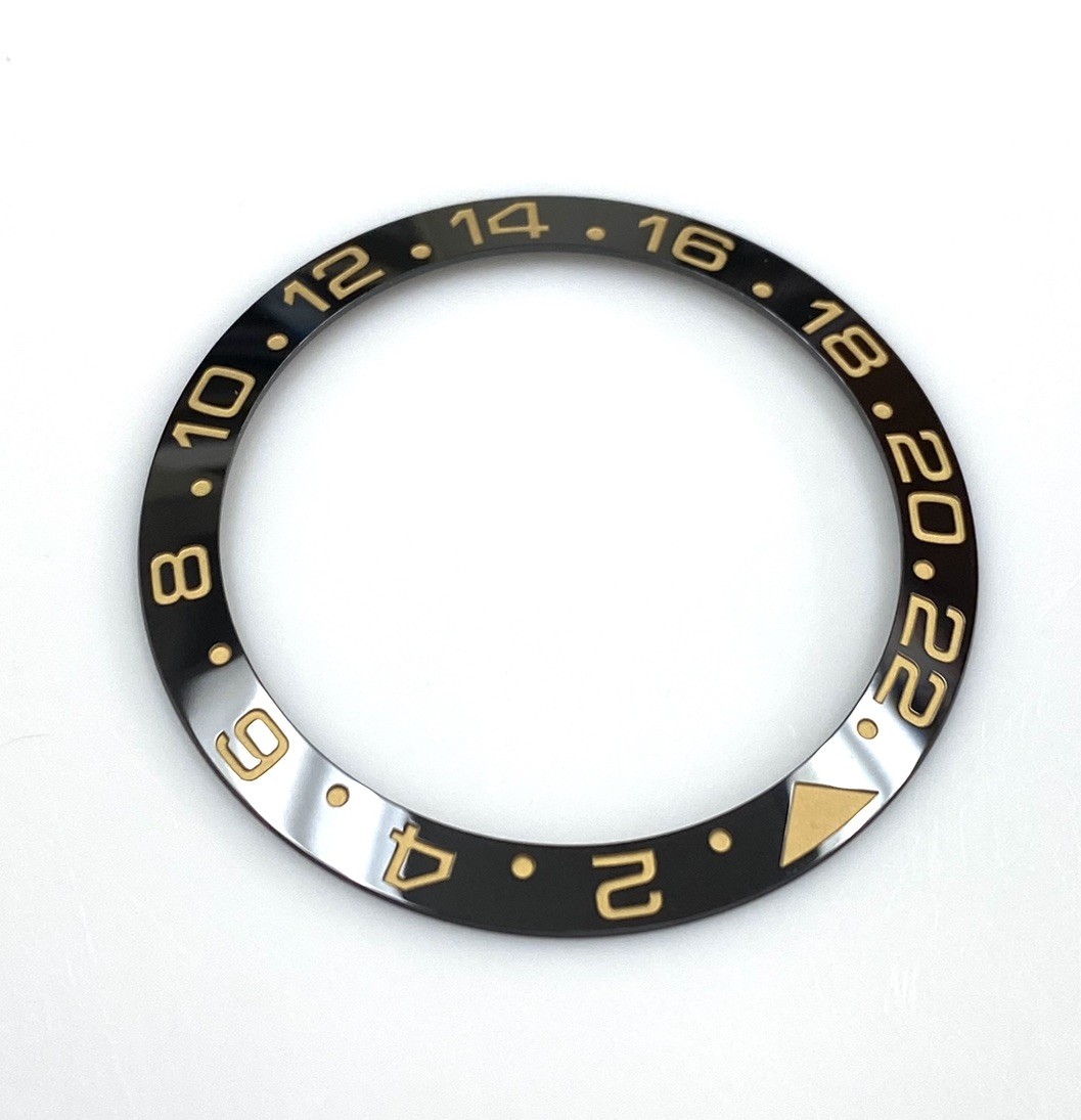 Black/Gold Ceramic Bezel Insert for Rolex GMT-Master II 116718LN & 116713LN