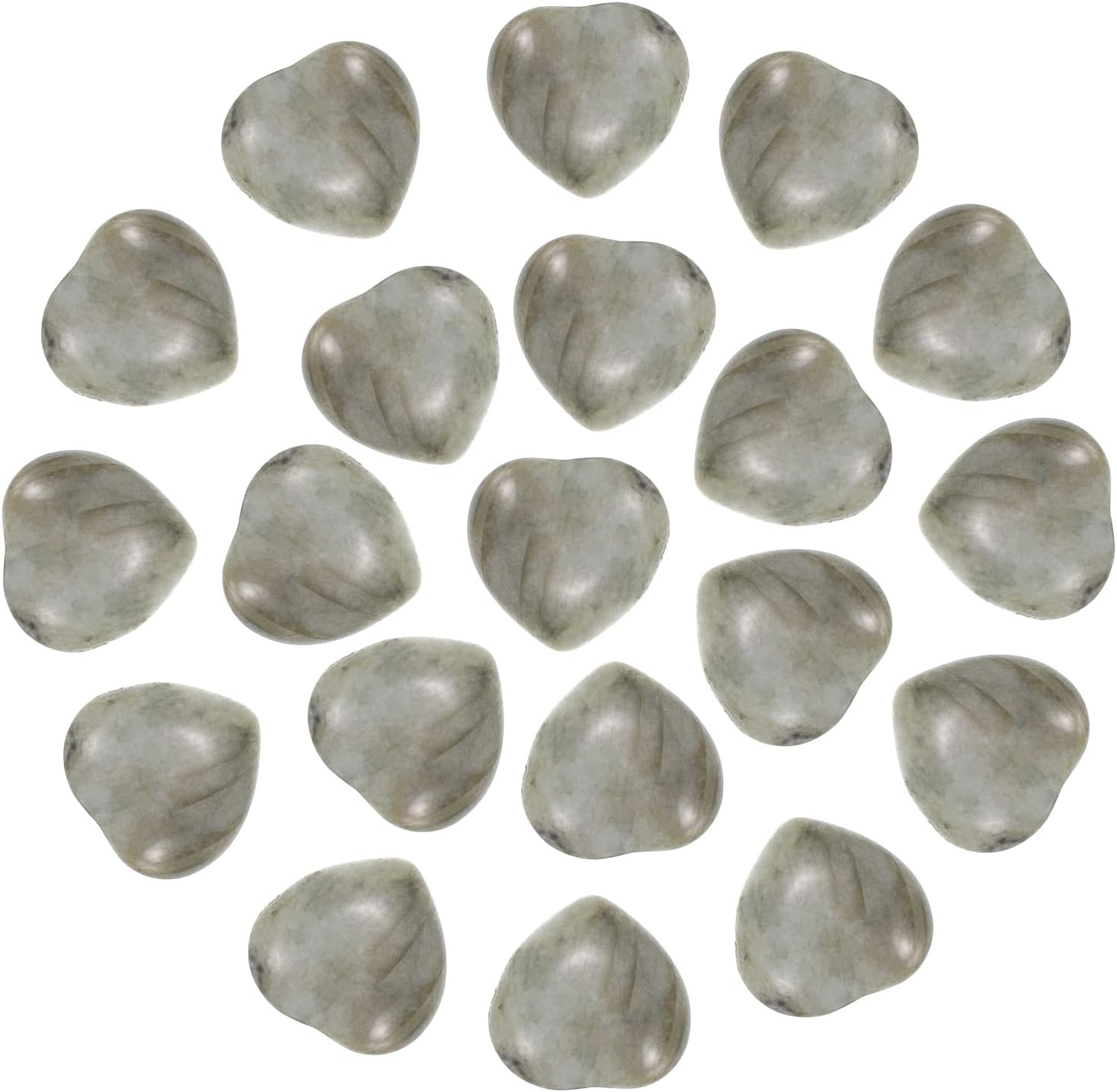 20Pcs Natural Heart Shaped Crystal Stone, 0.6 Inch 5/16″ Thick Mini Polished Lov