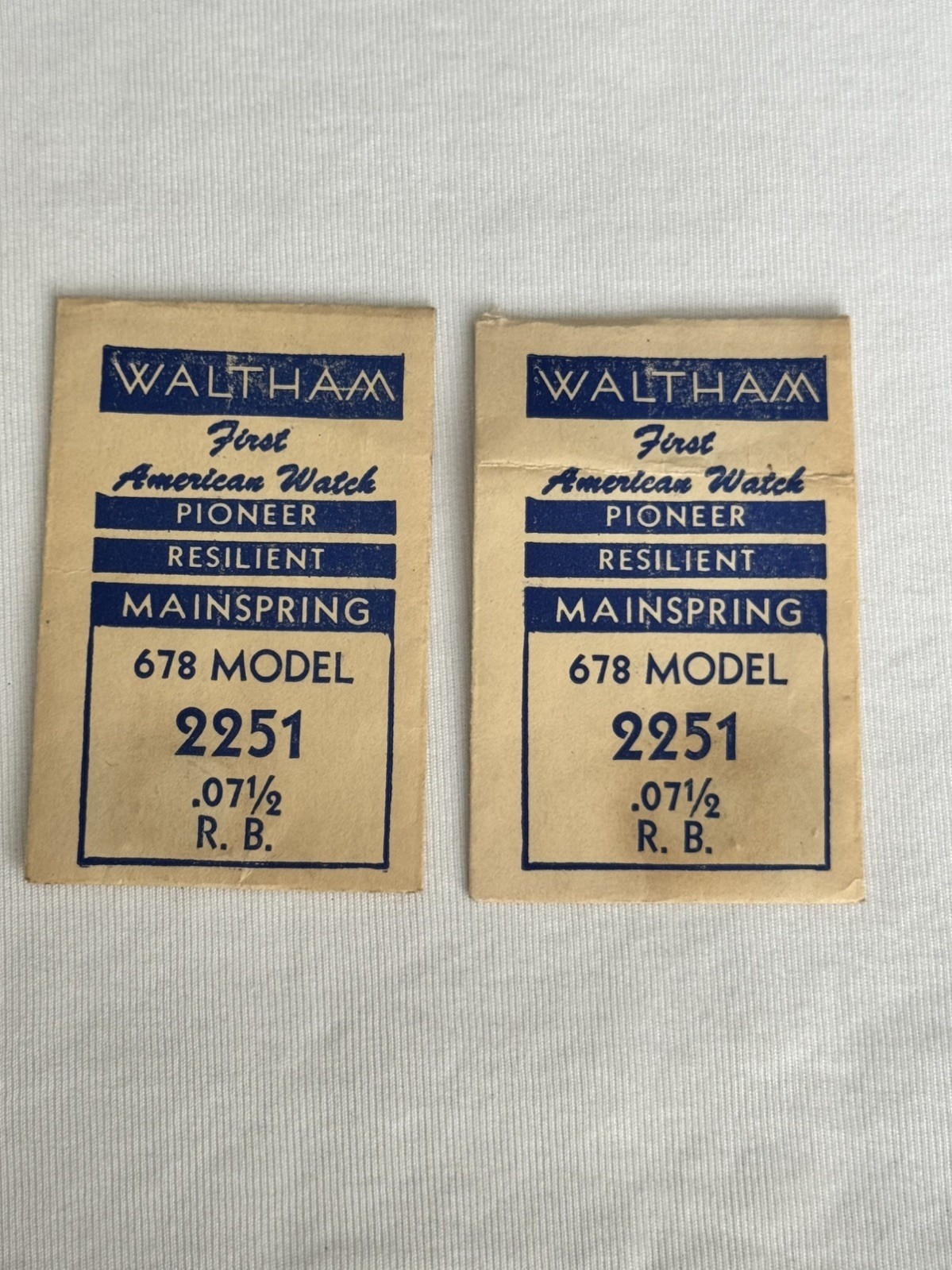 Waltham Factory Mainspring for 678 Model No. 2251 – Steel .07 1/2
