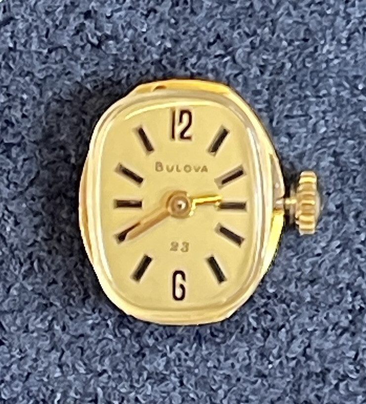 Vintage ART DECO BULOVA Velvet Box & BULOVA 5 AZ MOVEMENT 23