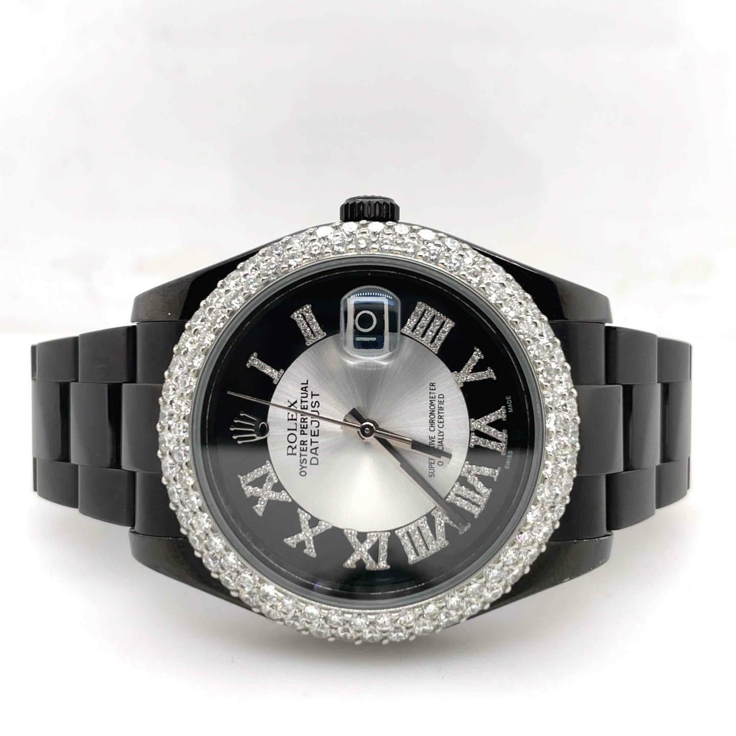 Rolex Datejust Automatic 41 mm Custom Diamond Bezel & Diamond Dial Men’s 116334