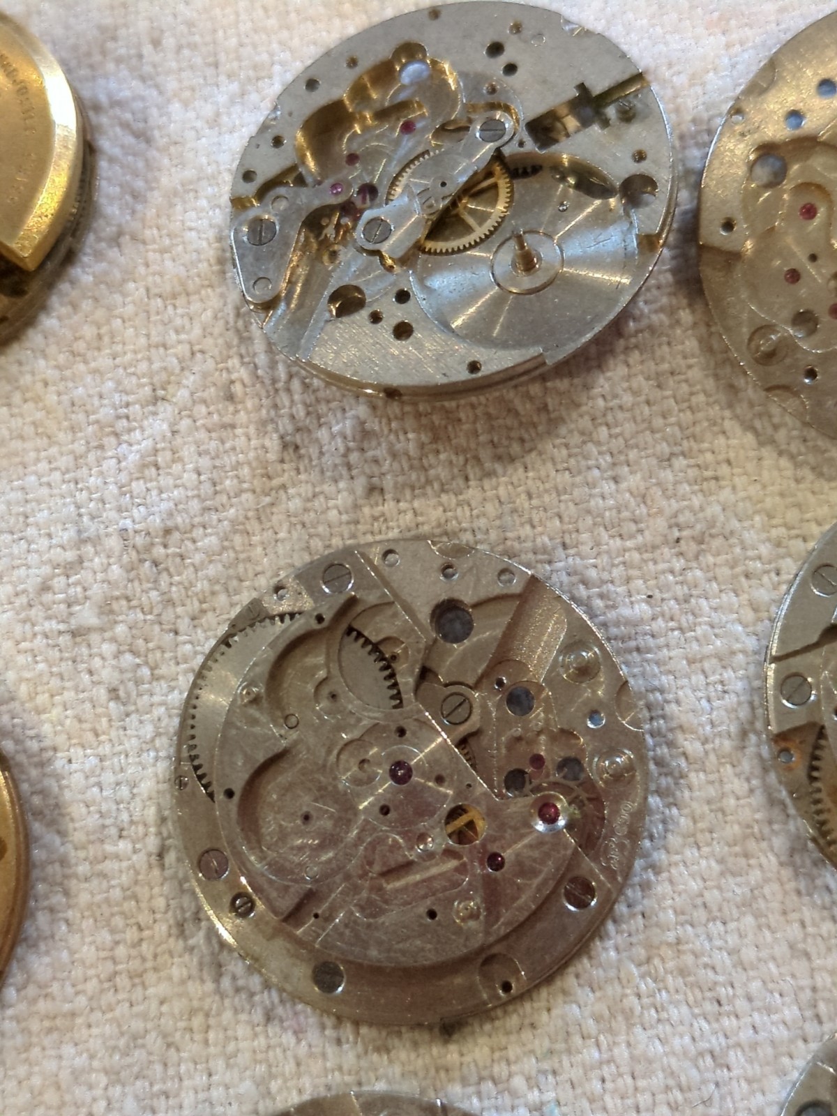 Lot Of 21 Assorted USA DRP Vintage Watch Movement Parts For Repair. See Pictures