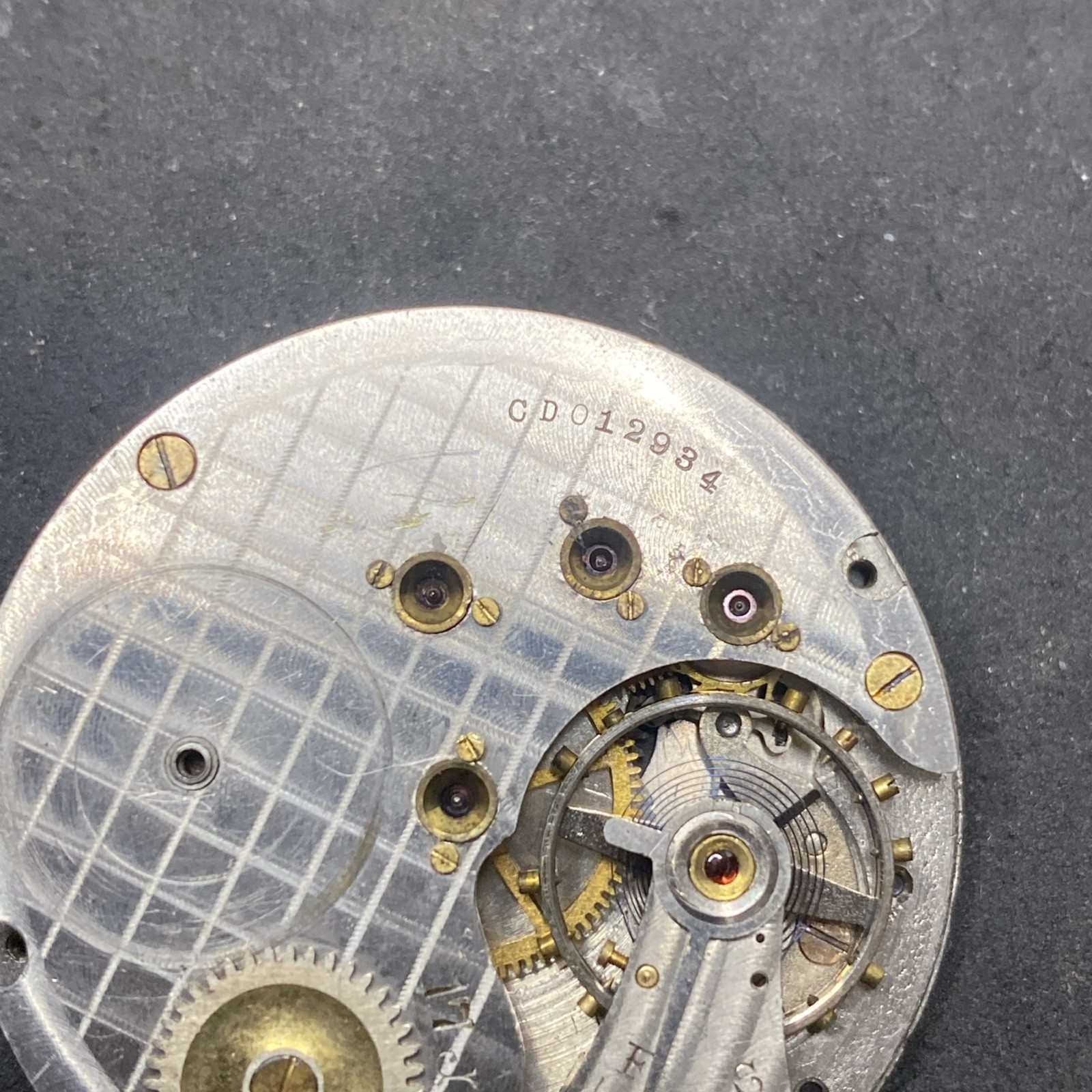 Hamlet Pocket Watch Movement 2 Tone 17 Jewels Size 16s Openface Parts F8902
