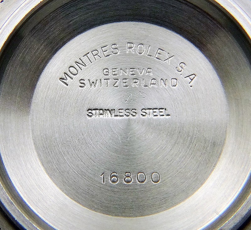 Vintage Genuine Rolex Submariner 16800 Stainless Steel Watch Case Back Caseback