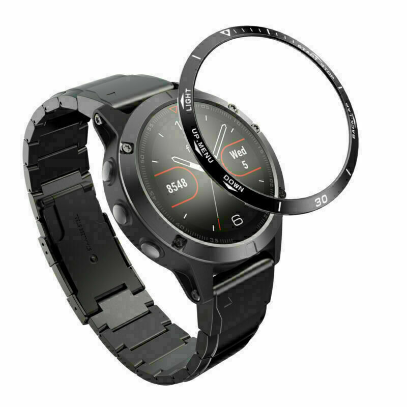 For Garmin Fenix 5 Smartwatch Stainless Steel Bezel Ring Etching Numbers COVER