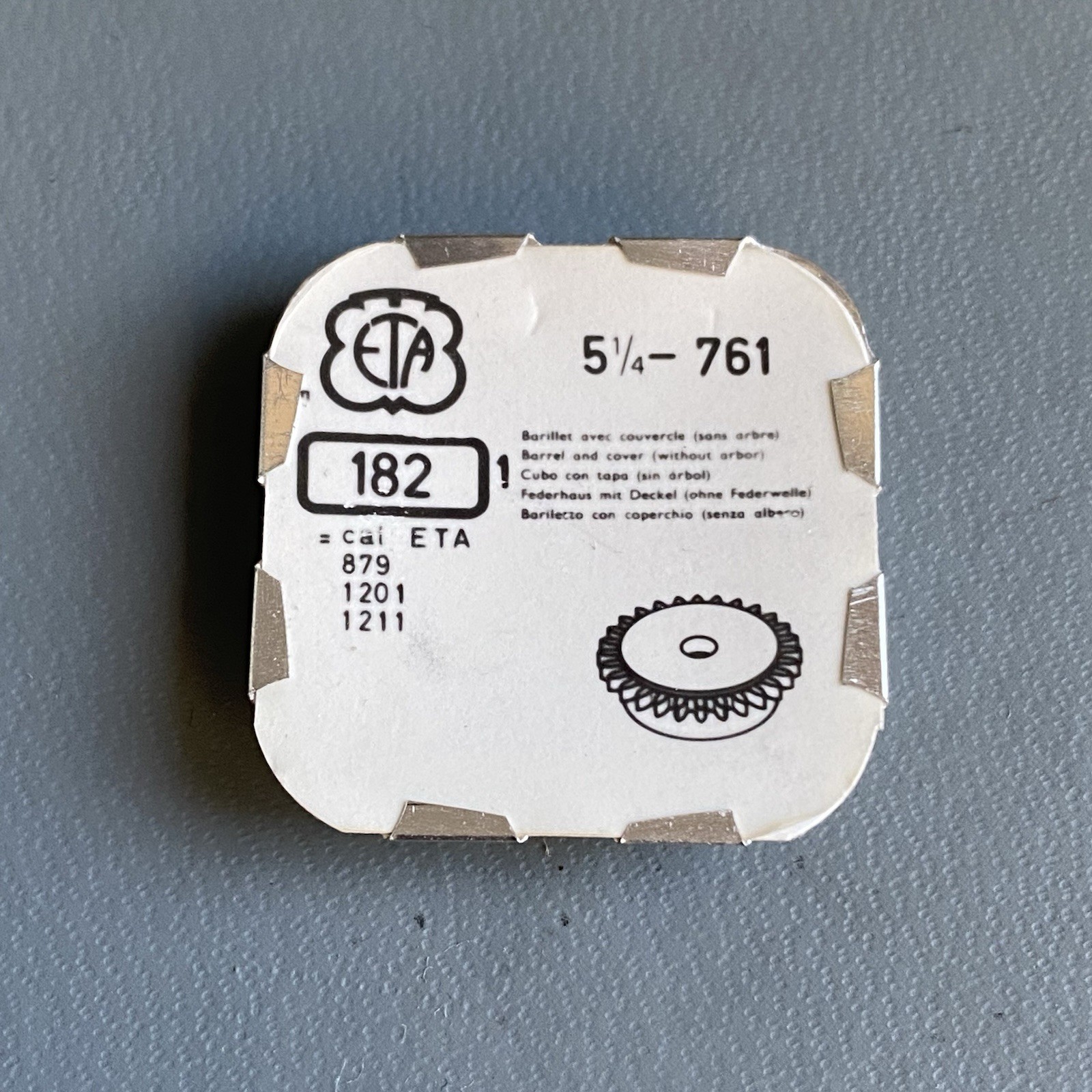 Genuine ETA Barrel and Cover Cal. 761 879 1201 1211 Part 182 NOS