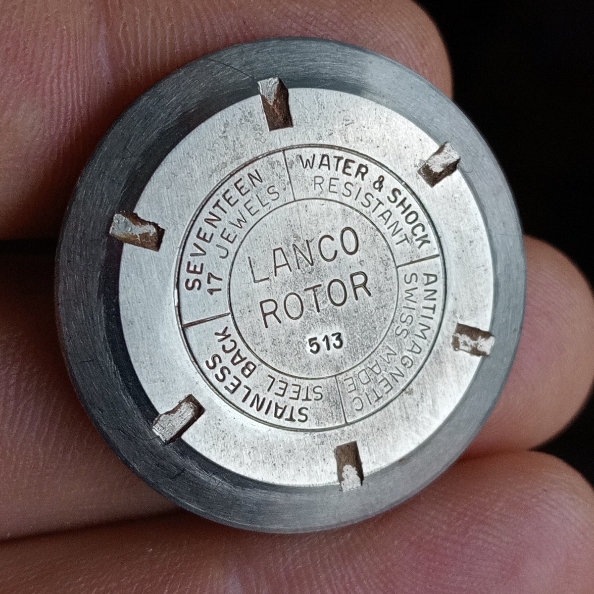 Lanco Rotor ref. 513 Fondello, Case Back, Case Back, Vintage USED