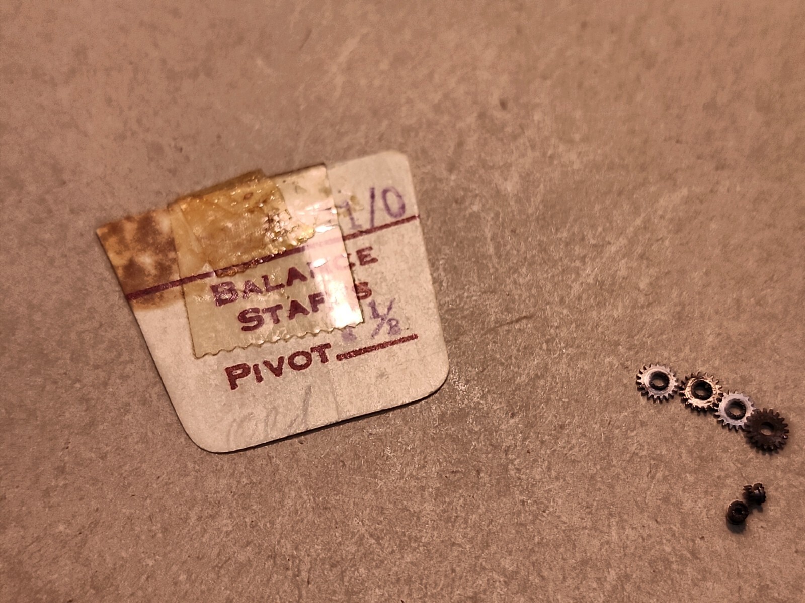 Lot Of NOS Elgin 21/0 Mixed Parts-Balance Staffs, Roller Jewel, Stem, Screws,