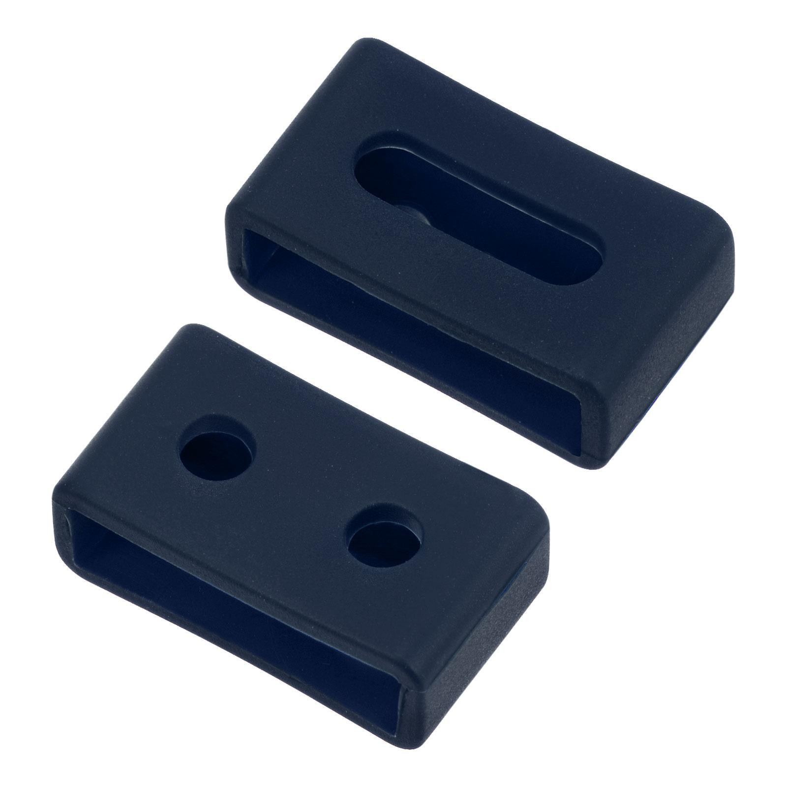 Watch Band Strap Loops Silicone for 20mm Width Watch Band, Navy Blue 2 Pcs