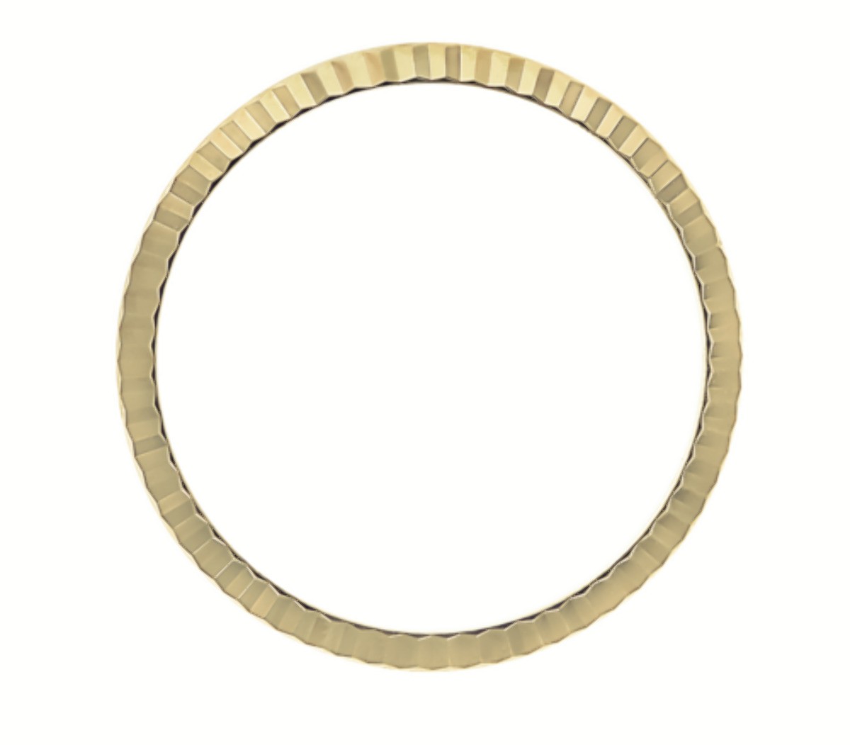 24mm 14 Karat Yellow Gold Fluted Replacement Bezel For Rolex Oyster No Date