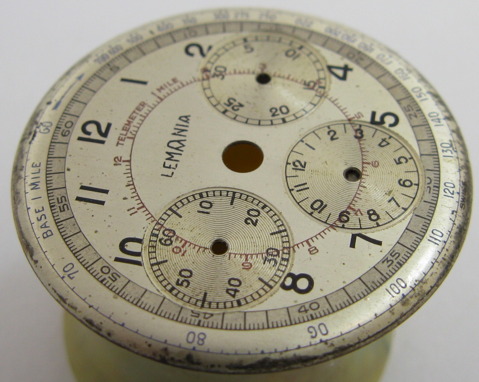 Lemania chronograph 3 registers 321 27CHRO … part: used DIAL diameter 28.4 mm