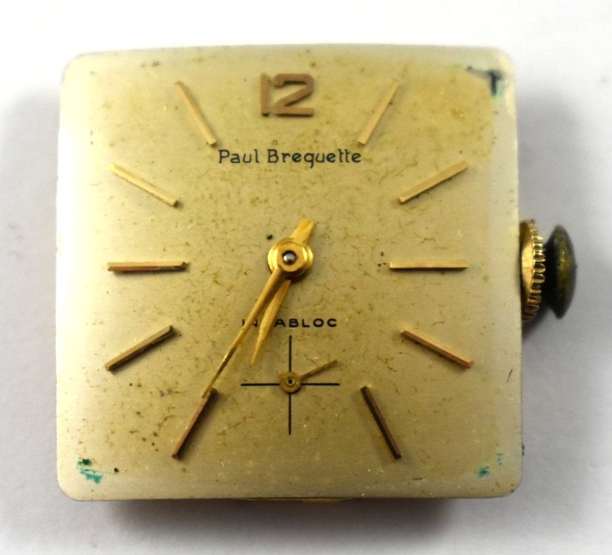 Vintage Paul Breguette Tank Manual Wind Wrist Watch Movement lot.ea