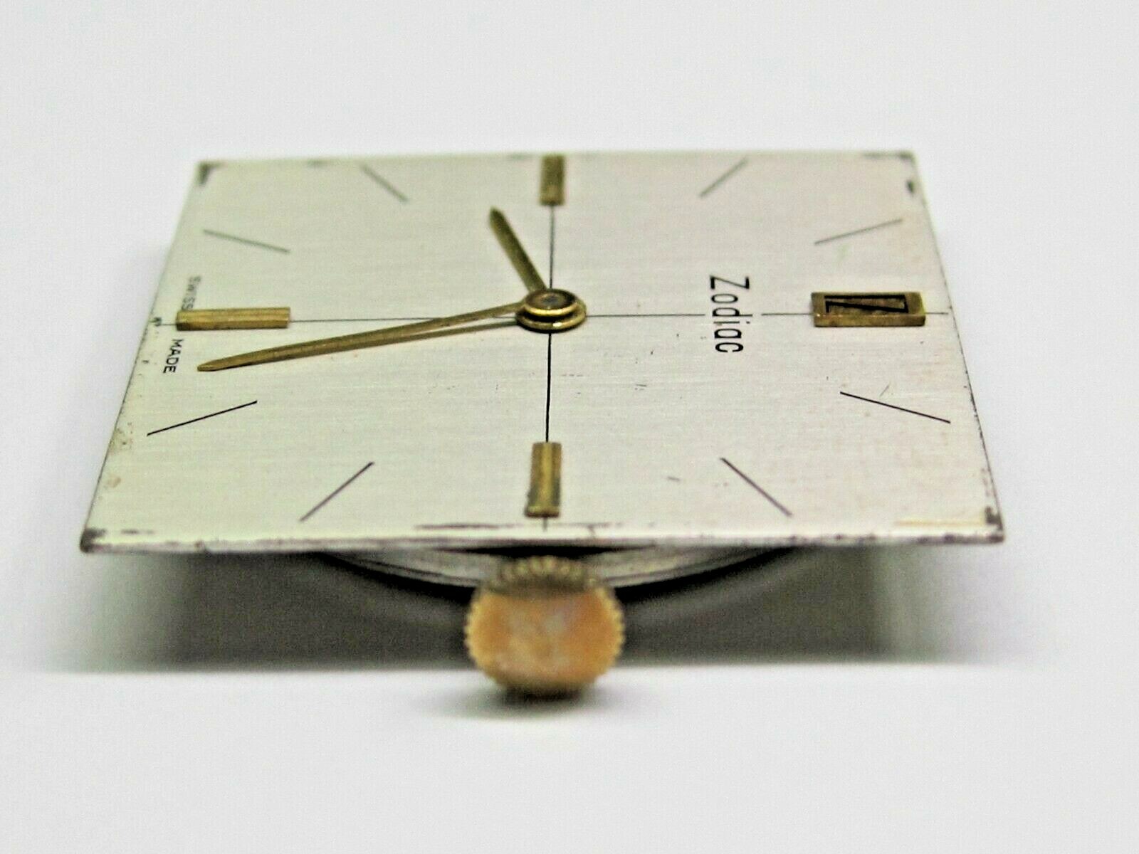 Vintage Gents ZODIAC Movement-Swiss Made White Face -17 Jewels # 52 +