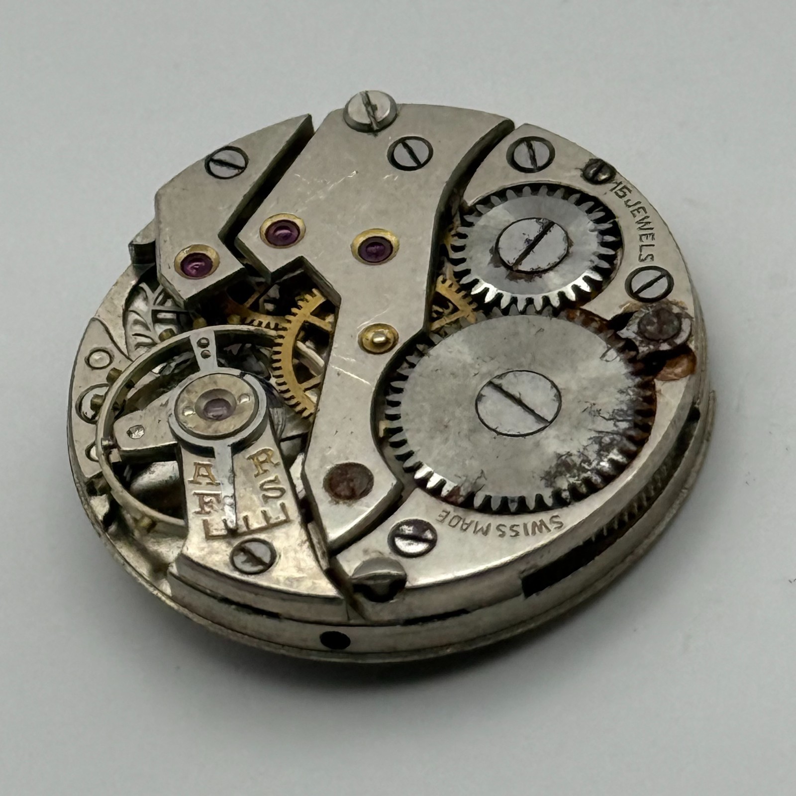 Peseux 170 Watch Movement 15 Jewels Swiss Manual Wind Parts Repair 23.3mm