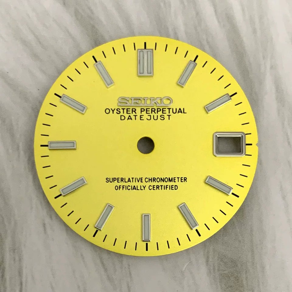 28.5mm Sun pattern Watch Dial Green Luminous for Nh35 Movement Watch Accessories