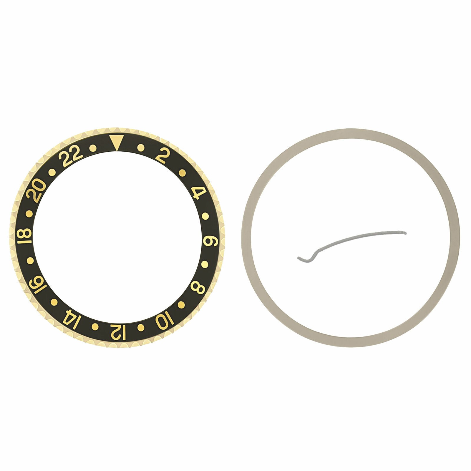 BEZEL + INSERT FOR ROLEX GMT 18KY REAL GOLD 16700 16710 16718 16760 16713 BLACK