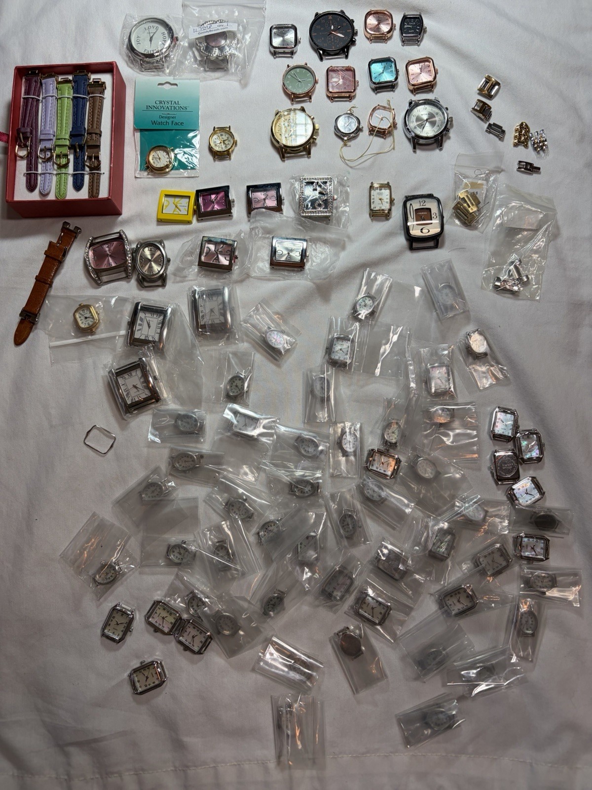 Watchmaker Lot 85 Watch Heads Cases Quartz Parts Repair Silver Spoon Geneva
